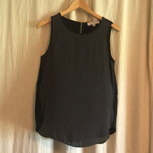 Loft black and white tank blouse